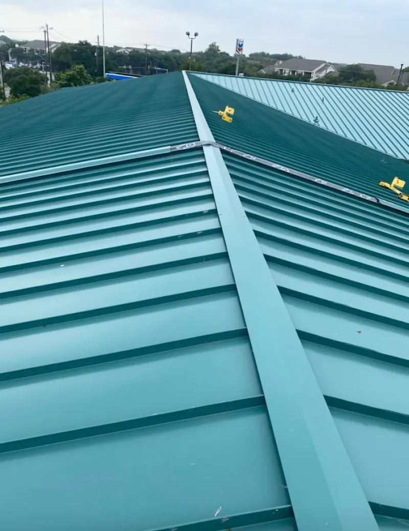 Green commercial metal roof ridge and valley for Metal Roof Repair in Kinderhook